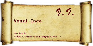 Vaszi Ince névjegykártya